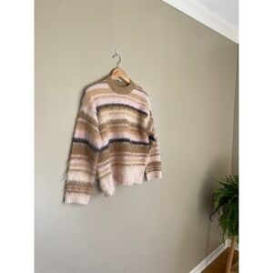 Wild Fable Women's XXS Striped Fuzzy Soft Wool Blend Sweater Oversized NWT